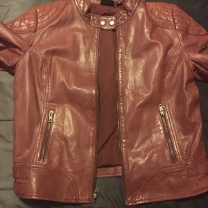 RED LEATHER TROUVE’ JACKET